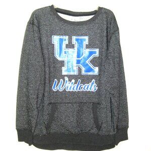 J. America women's XL Glittery sweatshirt gray METALLIC UK long sleeves NWOT